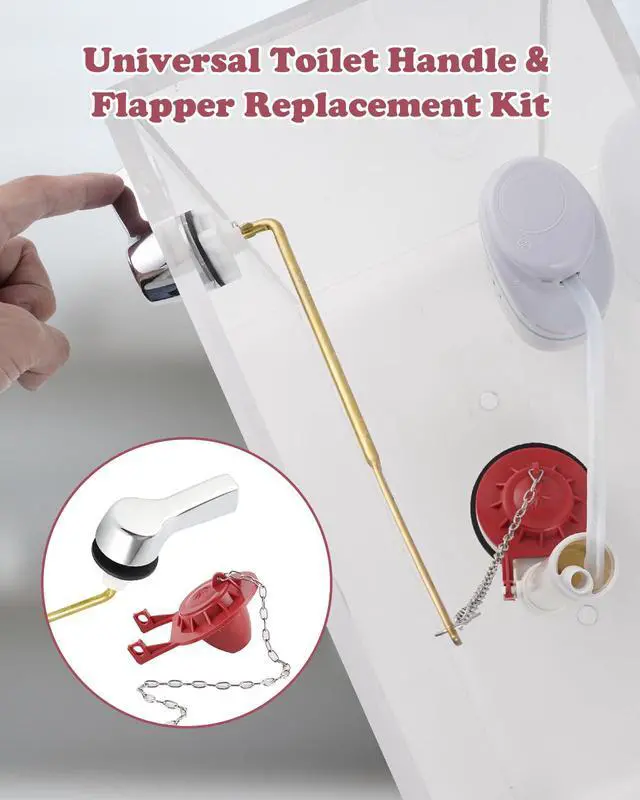 Alt view image 3 of 7 - Universal Metal Front Mount Toilet Handle with 2'' Toilet Flapper