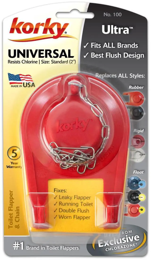 Alt view image 6 of 7 - Ultra Standard 2-Inch Universal Toilet Flapper - Long Lasting Rubber - Easy to Install - Made in USA, 100BP