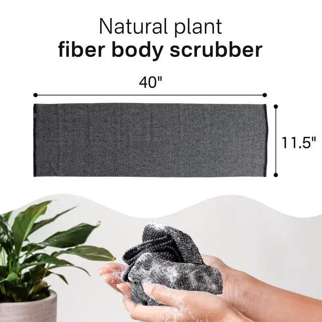 Alt view image 7 of 7 - Exfoliating Washcloth Towel, Japanese Exfoliating Bath Wash Cloth for Body Exfoliation, Korean Back Scrubber Washer for Shower, African Net Sponge Brush Loofah Exfoliator (Grey)
