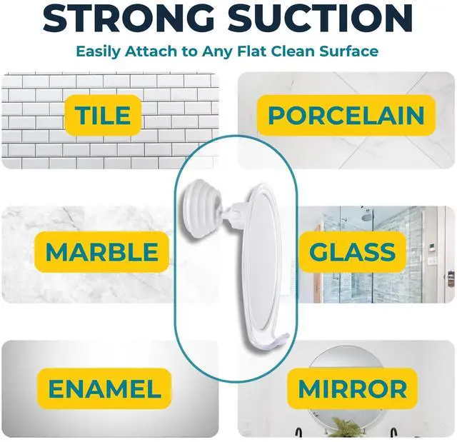Alt view image 4 of 7 - Fogless Shower Mirror for Shaving with Suction Mount, White