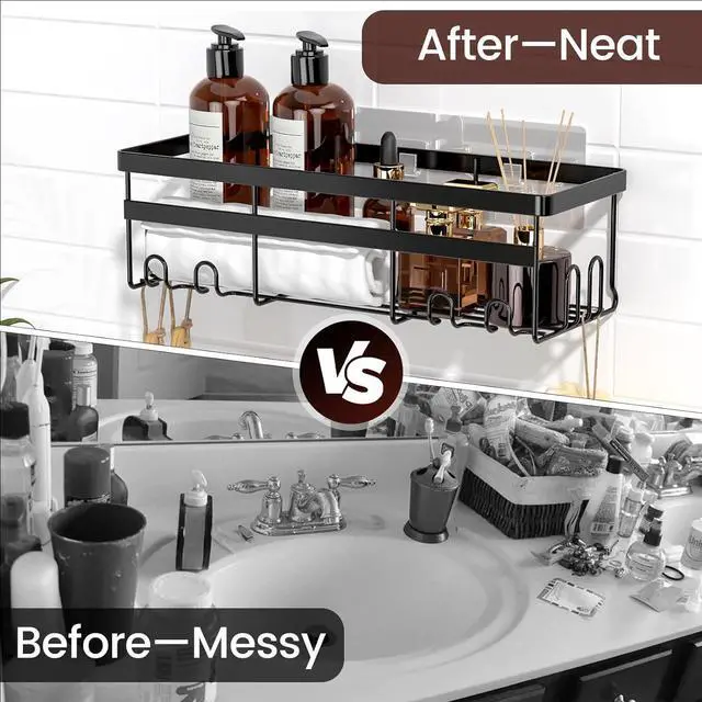 Alt view image 5 of 7 - Shower Caddies 2 Pack - Adhesive Hanging Shower Shelf - Bathroom Organizers and Storage, No Drilling Stainless Shower Shelves for Home Decor, Bathroom Accessories