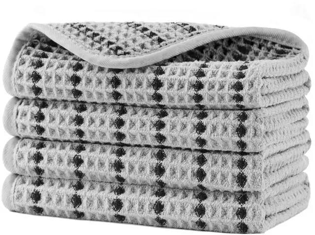 Main image of 430 GSM Poly Blend Microfiber Waffle Wash Cloth Face Towel, 13x13 in
