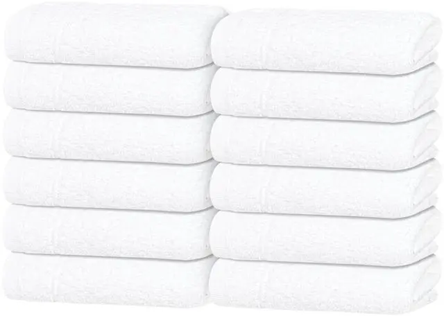 Main image of 12 Piece Washcloths Set, 12x12 Inches, White
