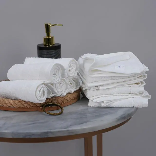 Alt view image 2 of 7 - 12 Piece Washcloths Set, 12x12 Inches, White