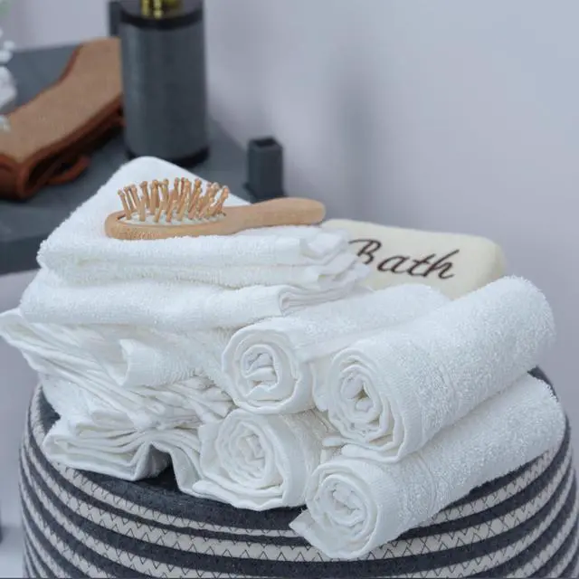 Alt view image 6 of 7 - 12 Piece Washcloths Set, 12x12 Inches, White