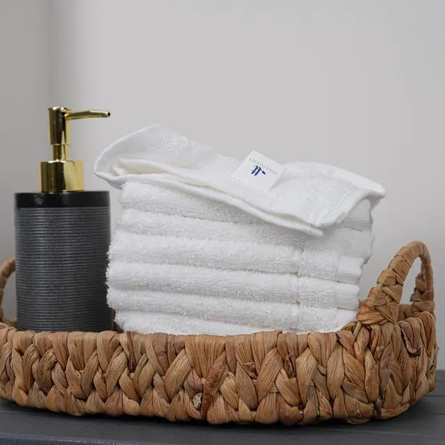 Alt view image 4 of 7 - 12 Piece Washcloths Set, 12x12 Inches, White