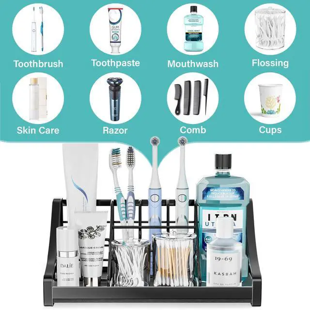Alt view image 4 of 7 - Toothbrush Holder for Bathroom Countertop - 7 Slots 1 Min Drying Organizer