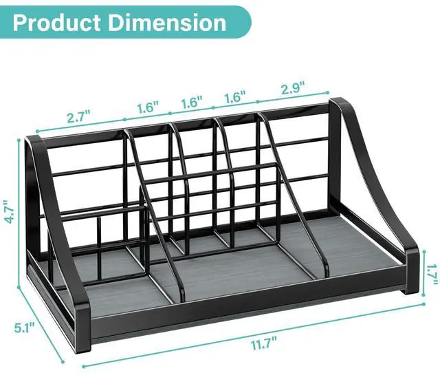 Alt view image 7 of 7 - Toothbrush Holder for Bathroom Countertop - 7 Slots 1 Min Drying Organizer