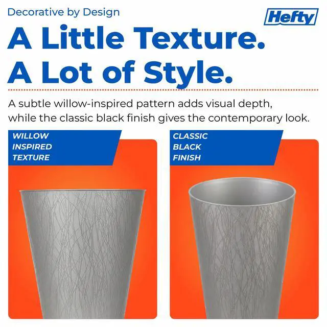 Alt view image 3 of 7 - 2.25 Gallon Small Waste Basket, Plastic Vanity Trash Can Open Top Design, Bathroom Bedroom Office Garbage Bin, Compact Trash Can, 2 Pack, Silver