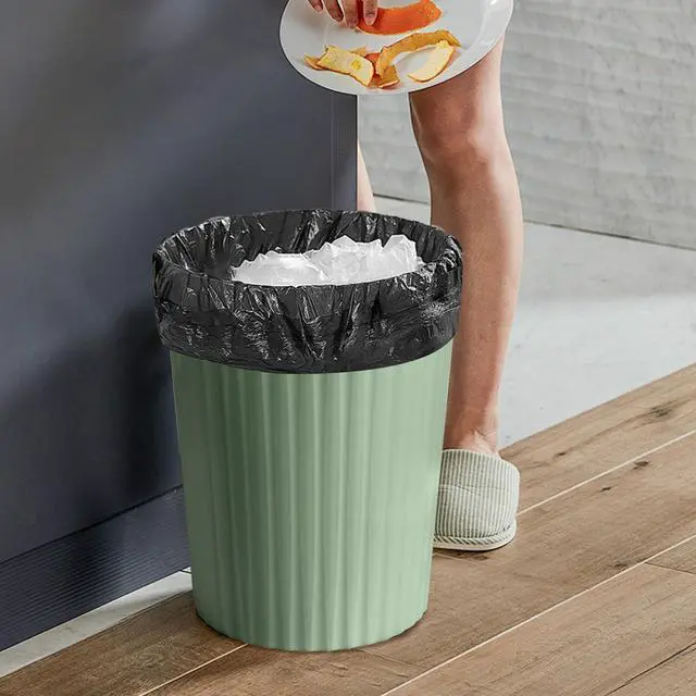 Alt view image 4 of 7 - Small Platic 2 Gallon Trash Can - Compact Wastebin for Bathroom, Kitchen, Office, Home Use - Green