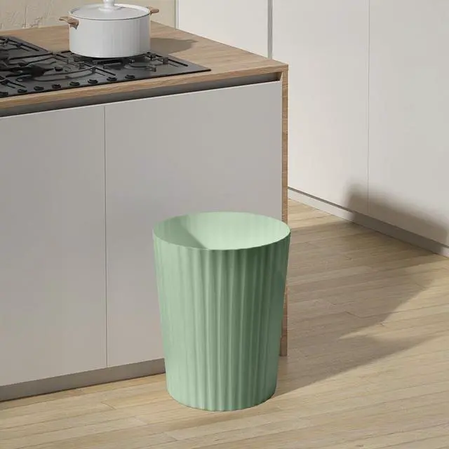 Alt view image 6 of 7 - Small Platic 2 Gallon Trash Can - Compact Wastebin for Bathroom, Kitchen, Office, Home Use - Green