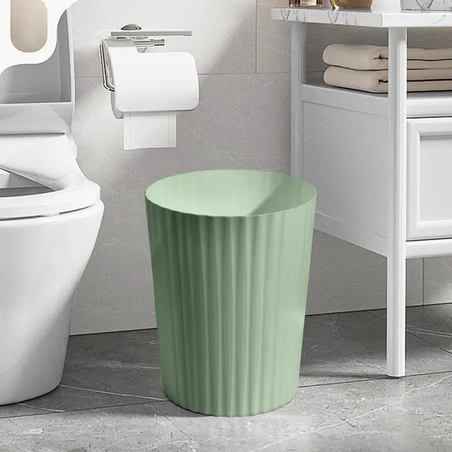 Alt view image 7 of 7 - Small Platic 2 Gallon Trash Can - Compact Wastebin for Bathroom, Kitchen, Office, Home Use - Green