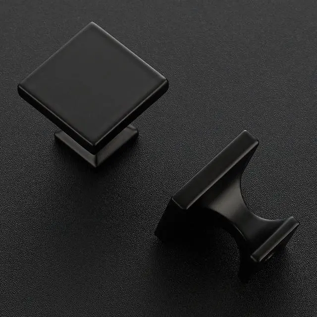 Alt view image 2 of 7 - Cabinet Knobs Matte Black Square Knobs for Cabinets and Drawers Cabinet Hardware Kitchen Cabinet Knobs 10 Pack