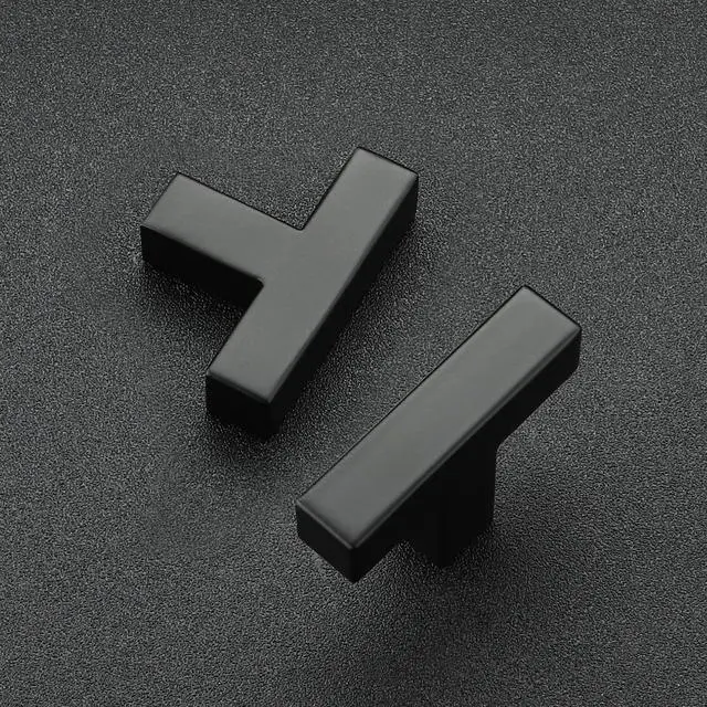 Alt view image 2 of 7 - 10 Pack Black Square Bar Cabinet Knobs 2 Inch Kitchen Handles