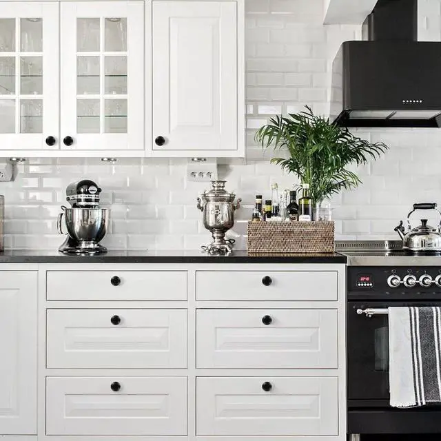 Alt view image 6 of 7 - 18 Piece Drawer Hardware - Black 30mm Cabinet Knobs & Pulls for Dressers & Kitchens with Screw