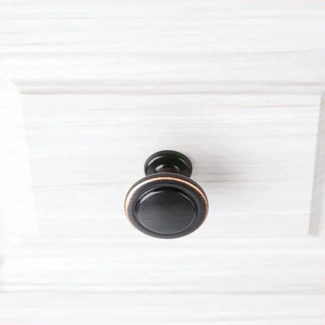 Alt view image 6 of 7 - 10 Pack Oil Rubbed Bronze Cabinet Knobs Pull Round Single Hole 1960