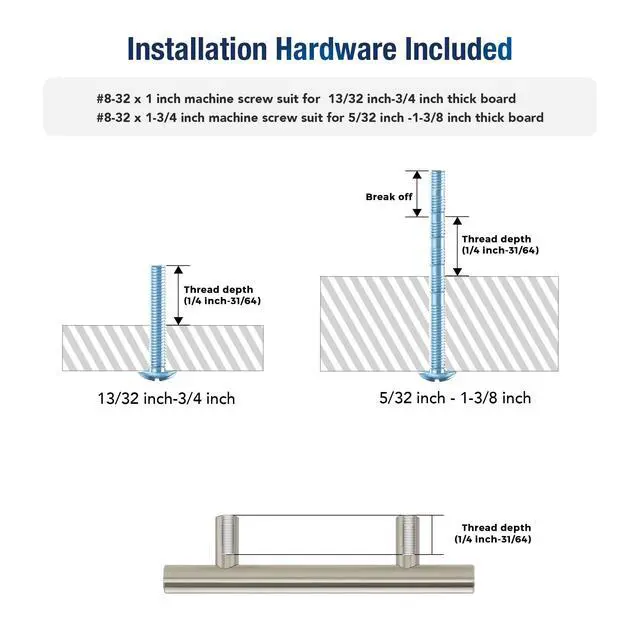 Alt view image 3 of 7 - Brushed Nickel Cabinet Pulls, Drawer Pulls, 3 Inch CC, 30 Pack