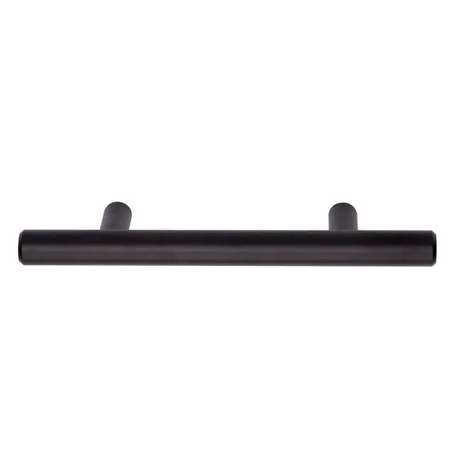 Alt view image 2 of 4 - Euro Bar Cabinet Handles, Drawer Pulls, 5.38-inch Length, 3-inch Hole Center, 1/2-inch Diameter, Matte Black, 10-Pack, AB1500-FB-10