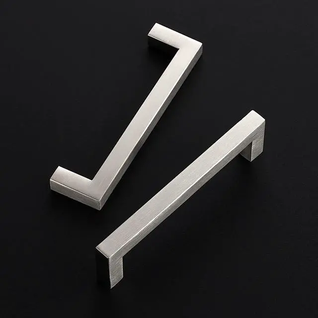 Alt view image 2 of 7 - Brushed Nickel Square Cabinet Handles & Pulls 5 Inch 10 Pack