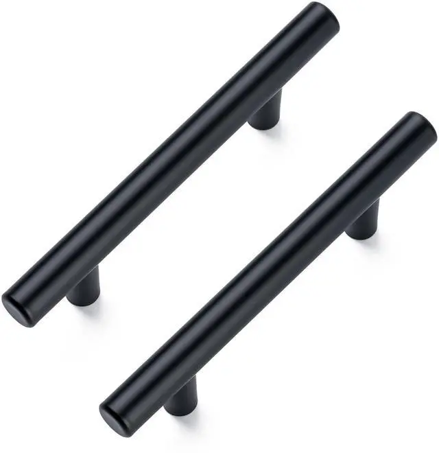 Main image of 10 Pack Cabinet Pulls Matte Black Stainless Cabinet Handles, for Kitchen and Bathroom Cabinets, 5 Inch Length, 3 Inch Hole Center