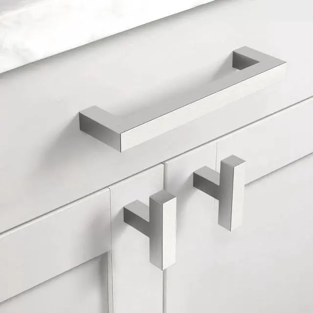 Alt view image 2 of 7 - 10 Pack 5 Inch(128mm) Brushed Satin Nickel Kitchen Cabinet Handles, Stainless Steel Cabinet Pulls Kitchen Cabinet Hardware for Cupboard Drawer Handles Dresser Pulls