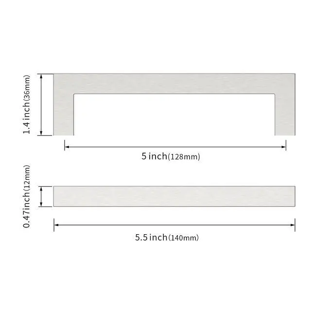 Alt view image 3 of 7 - 10 Pack 5 Inch(128mm) Brushed Satin Nickel Kitchen Cabinet Handles, Stainless Steel Cabinet Pulls Kitchen Cabinet Hardware for Cupboard Drawer Handles Dresser Pulls
