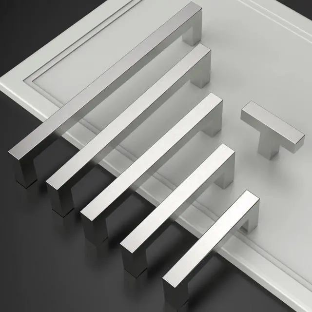 Alt view image 6 of 7 - 10 Pack 5 Inch(128mm) Brushed Satin Nickel Kitchen Cabinet Handles, Stainless Steel Cabinet Pulls Kitchen Cabinet Hardware for Cupboard Drawer Handles Dresser Pulls