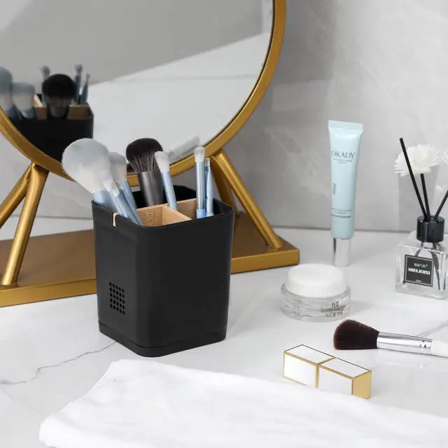 Alt view image 6 of 6 - Electric Toothbrush Holder Tooth Brush and Toothpaste Organizer, Black
