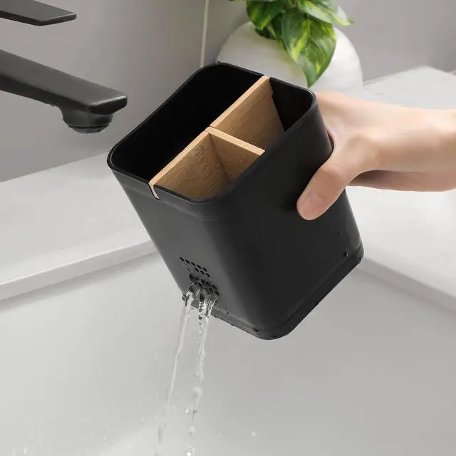 Alt view image 5 of 6 - Electric Toothbrush Holder Tooth Brush and Toothpaste Organizer, Black