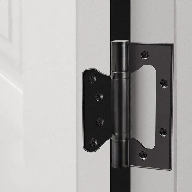 Main image of 6 Pack Non-Mortise Door Hinges, 4 x 3 inch Stainless Steel Door Hinge, Easy to Install with Mounting Screws,Black