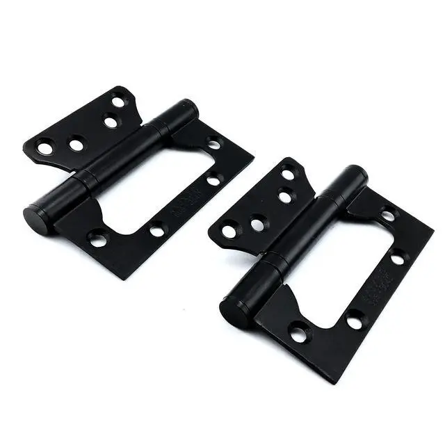 Alt view image 2 of 7 - 6 Pack Non-Mortise Door Hinges, 4 x 3 inch Stainless Steel Door Hinge, Easy to Install with Mounting Screws,Black