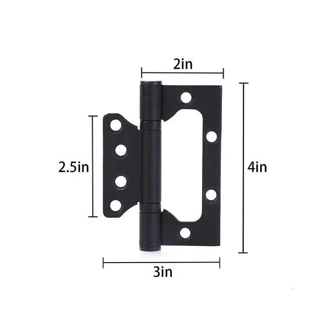 Alt view image 3 of 7 - 6 Pack Non-Mortise Door Hinges, 4 x 3 inch Stainless Steel Door Hinge, Easy to Install with Mounting Screws,Black