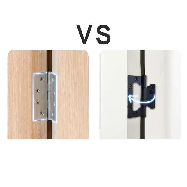 Alt view image 5 of 7 - 6 Pack Non-Mortise Door Hinges, 4 x 3 inch Stainless Steel Door Hinge, Easy to Install with Mounting Screws,Black