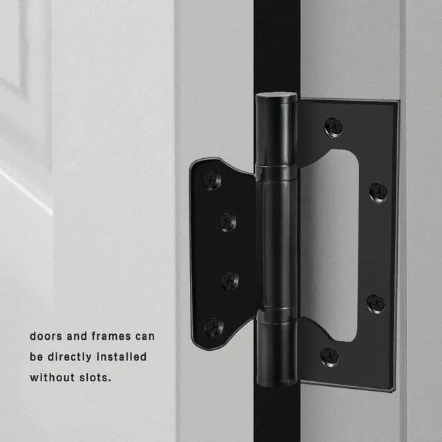 Alt view image 7 of 7 - 6 Pack Non-Mortise Door Hinges, 4 x 3 inch Stainless Steel Door Hinge, Easy to Install with Mounting Screws,Black