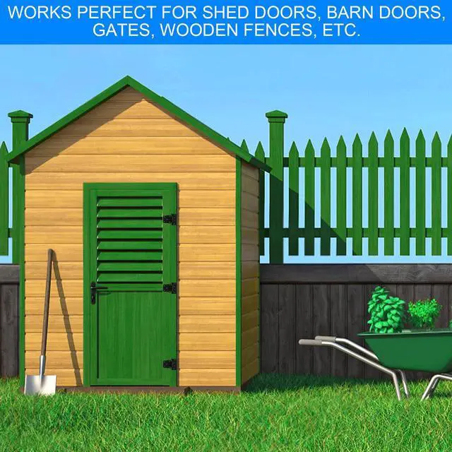 Alt view image 6 of 6 - Heavy Duty Gate Hinges 3.5 inch 4 Pack Extra Thick Industrial T Hinges Barn Door Hinges Shed Door Hinges for Large Wooden Gates Wood Fence Outdoor - Black Iron Finish (Screws Included)