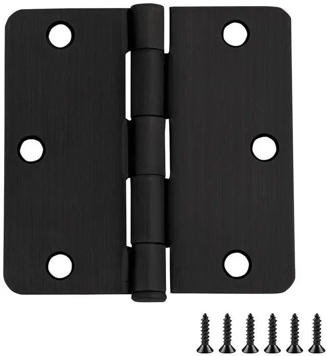 Main image of Door Hinges for Interior Doors 10-Pack 3-1/2-inch x 3-1/2-inch/4-inch Radius Steel Door Hinge Door Hardware, Oil Rubbed Bronze, 181388