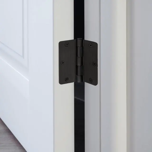 Alt view image 2 of 5 - Door Hinges for Interior Doors 10-Pack 3-1/2-inch x 3-1/2-inch/4-inch Radius Steel Door Hinge Door Hardware, Oil Rubbed Bronze, 181388