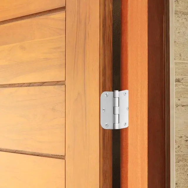 Alt view image 7 of 7 - Door Hinges for Interior Doors 6-Pack 3.5-inch x 3.5-inch Rounded 5/8-inch Radius Steel Door Hinge Painted White Fits Standard Doors 189605