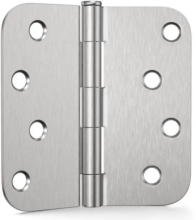 Main image of 3 Pack Door Hinges 4 Inch, Brushed Nickel Hinges with 5/8" Radius & Square Corners, Removable Pin, Exterior Door Hinges Perfect for Heavy-Duty Front & Back Door, Anti-Rust & No Squeaks
