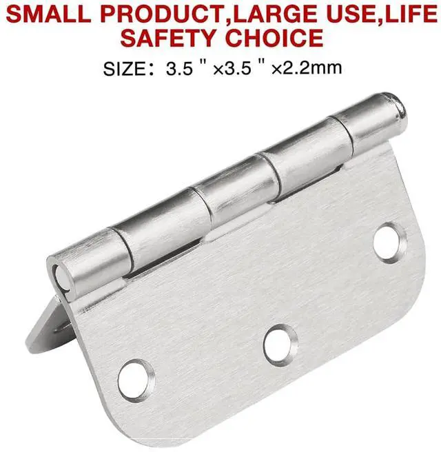 Alt view image 3 of 6 - 6 Pack Brushed Nickel Door Hinges 3.5 Inch with 5/8" Radius Corners