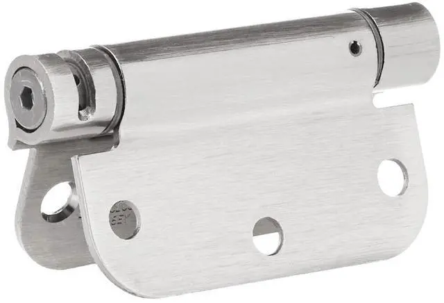 Alt view image 2 of 5 - Self-Closing Door Hinge, 3.5 Inch x 3.5 Inch, 5/8-Inch Radius, Satin Nickel, 1-Piece, Hardware Included