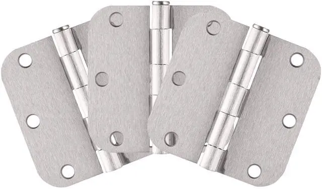 Main image of Interior Door Frame Hinges, Water Resistant, Pre-Lubricated, For Left or Right-Handed Doors, Steel Construction, Easy Install, Satin Nickel, 3-Pack, 3.5 in. L x 3.5 in. W, 181412