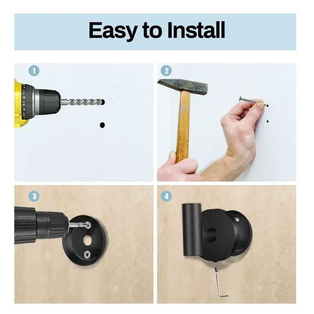 Alt view image 3 of 7 - Towel Hooks for Bathroom,2 Packs Wall Mount Towel Holder,Black Matte Wall Robe Hook,Stainless Steel Heavy Duty Door Hanger Towel Hook for Kitchen, Bedroom,Hotel,Pool,Coats(Drilling)