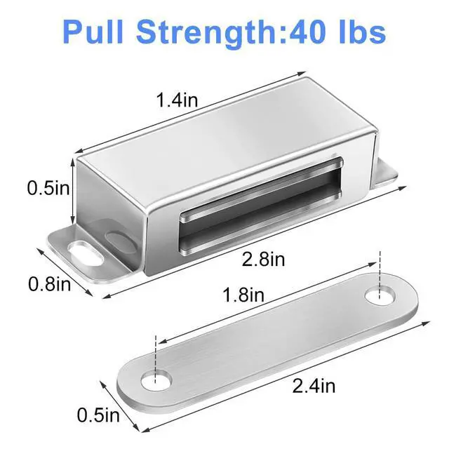 Alt view image 5 of 7 - Strong Cabinet Magnets for Closure 40 lbs 4 Pack - Hold Warped Doors Tight
