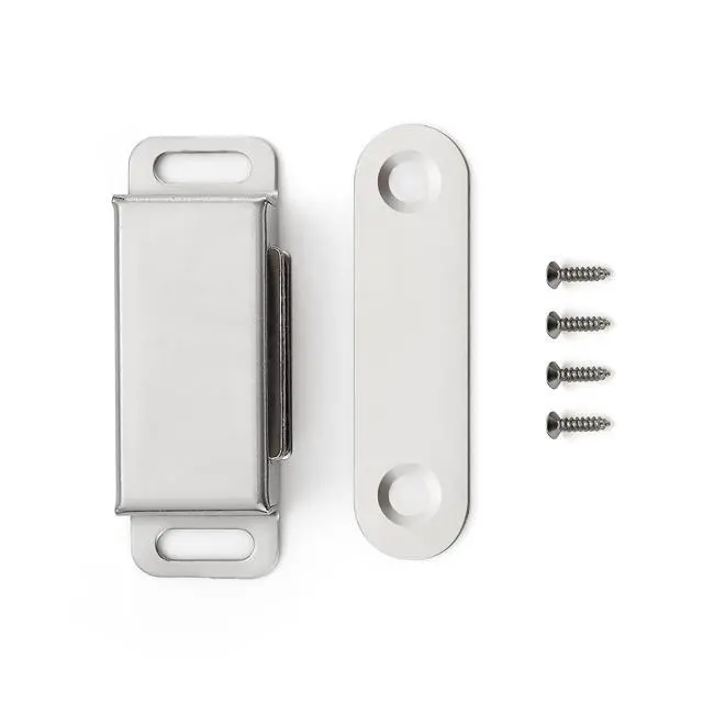 Alt view image 7 of 7 - Silver Magnetic Door Catch, Brushed Nickel Cabinet Magnets, 4 Pack