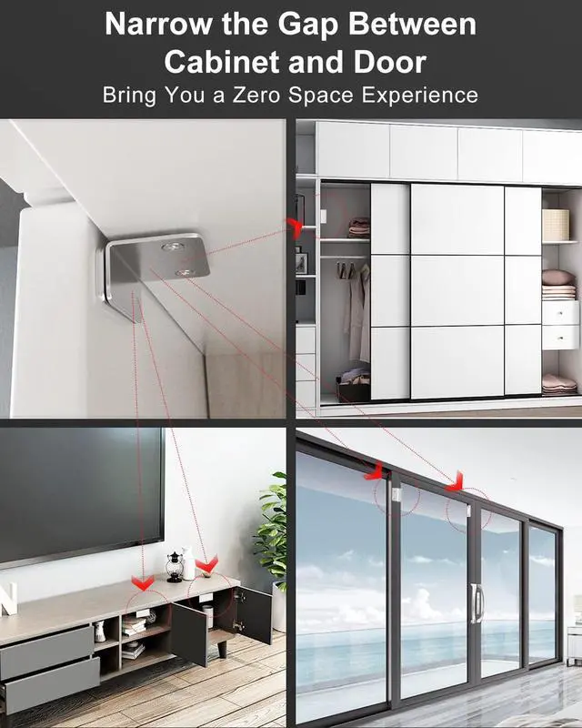 Alt view image 6 of 7 - Cabinet Magnetic Catch L-Shaped Jiayi 6 Pack Ultra Thin Cabinet Door Magnetic Catch for Drawer Magnets Adhesive Cabinet Latch Magnetic Closures for Kitchen Closet Door Closing Magnetic Catch Closer