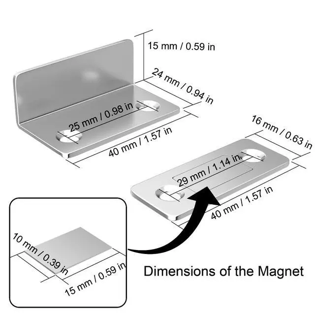 Alt view image 7 of 7 - Cabinet Magnetic Catch L-Shaped Jiayi 6 Pack Ultra Thin Cabinet Door Magnetic Catch for Drawer Magnets Adhesive Cabinet Latch Magnetic Closures for Kitchen Closet Door Closing Magnetic Catch Closer