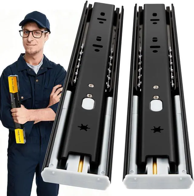 Main image of Soft Close Drawer Slides Full Extension Ball Bearing 1224 Inch 100LB