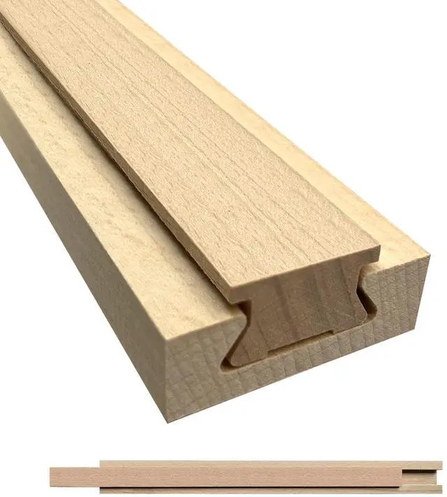 Main image of Wood Drawer Slides 16 Inches Bottom Mount Replacement, Solid Wooden Drawer Runners Center Guide Track Rail for Dresser Cabinet Drawer Repair, Cuttable for Old Drawers (1, L002(15.75"))
