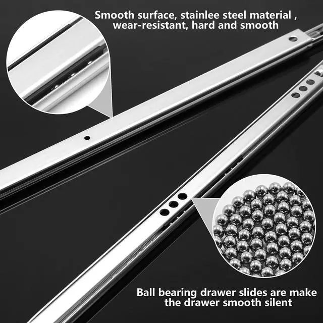 Alt view image 4 of 7 - 12 Inch Drawer Slides, 0.7" Wide, Pack of 2